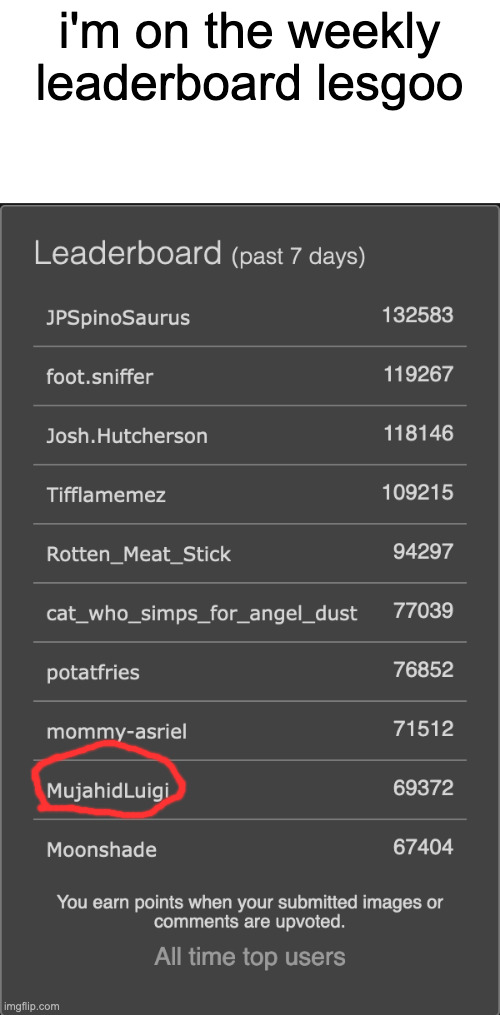 epicó | i'm on the weekly leaderboard lesgoo | made w/ Imgflip meme maker