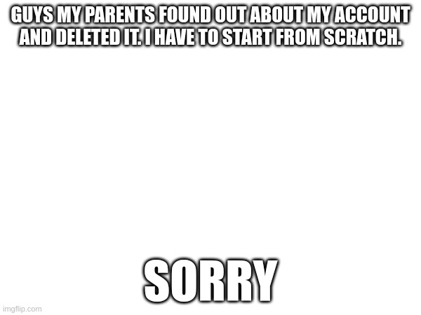 Seriously, its me. | GUYS MY PARENTS FOUND OUT ABOUT MY ACCOUNT AND DELETED IT. I HAVE TO START FROM SCRATCH. SORRY | image tagged in rip | made w/ Imgflip meme maker