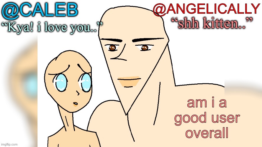 Caleb and Cinna | am i a good user overall | image tagged in caleb and cinna | made w/ Imgflip meme maker