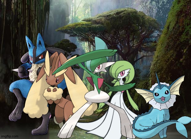 Lucario and Friends enjoying a jungle adventure | image tagged in jungle,pokemon | made w/ Imgflip meme maker
