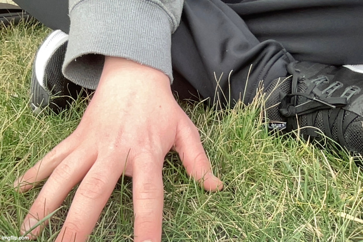 bro's literally touching grass | made w/ Imgflip meme maker
