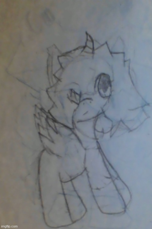 Here's a random drawing of a MLP oc I made when I was 9 (aka a redraw of it) | made w/ Imgflip meme maker
