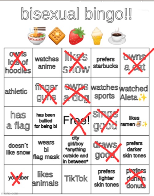 This is misinformation. I have a girlfriend, and I prefer pussy over dick. | image tagged in bi bingo | made w/ Imgflip meme maker