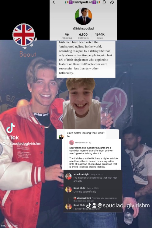 Giles Boyle Ugliest Irishman Mogged By most Attractive Anglo-Icelandic chad | image tagged in iceland,ireland | made w/ Imgflip meme maker