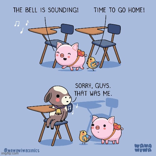 image tagged in pig,chick,school,cow,cowbell | made w/ Imgflip meme maker
