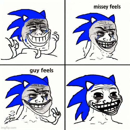 The feels of a missey and a guy. | image tagged in funny,memes,sonic,rage comics,troll face,soyjak | made w/ Imgflip meme maker