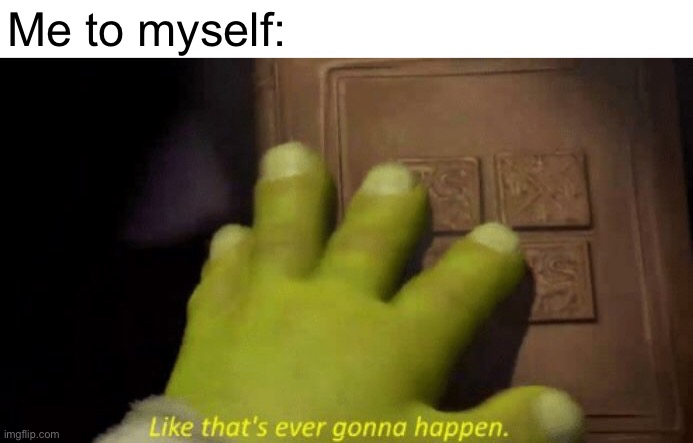 Like that's ever gonna happen. | Me to myself: | image tagged in like that's ever gonna happen | made w/ Imgflip meme maker