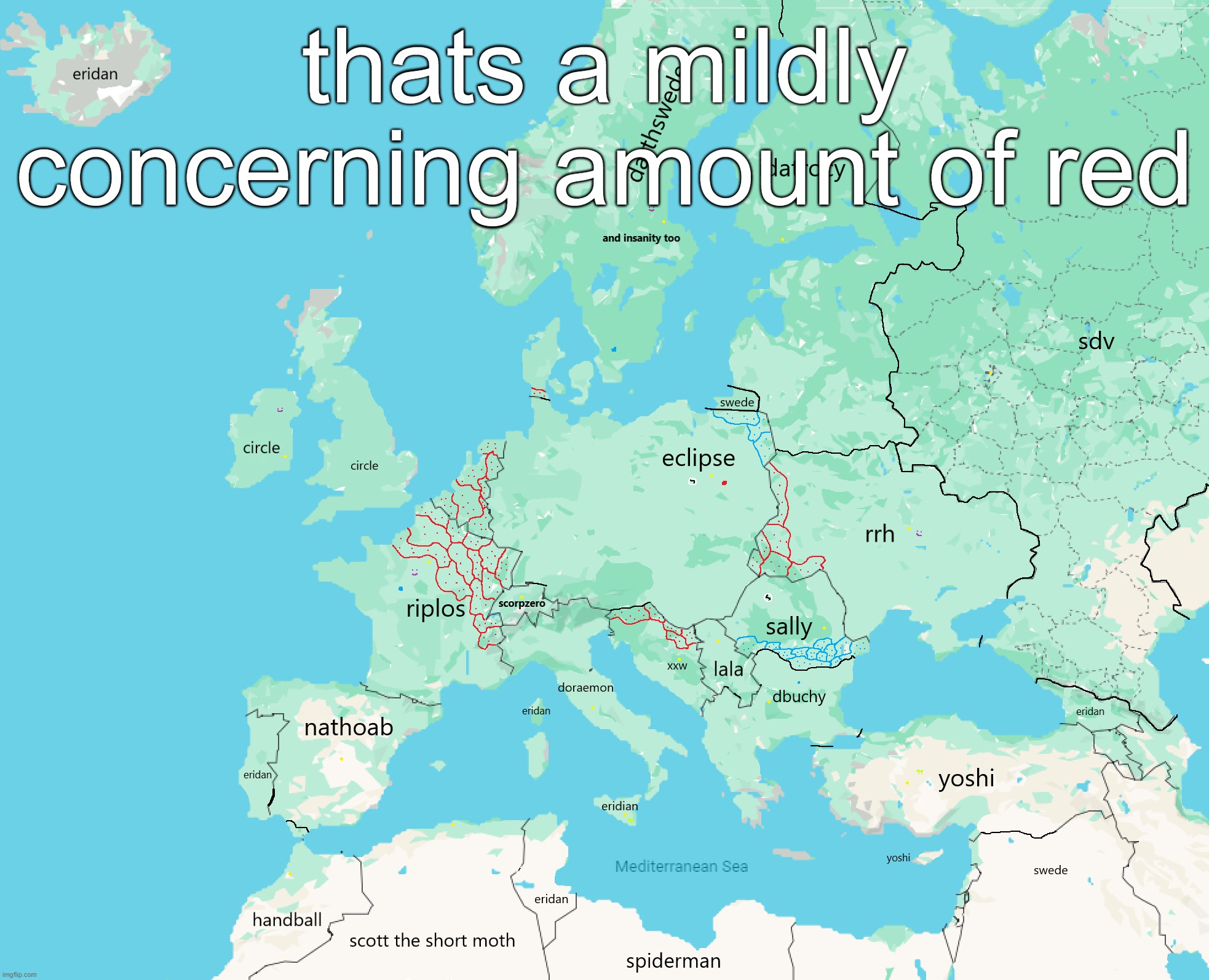 also imma make a post specifically for flags | thats a mildly concerning amount of red | made w/ Imgflip meme maker