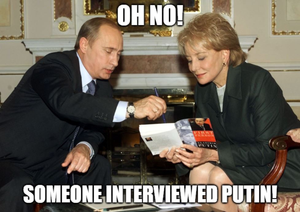 Putin interview with Tucker Carlson Blank Meme Template