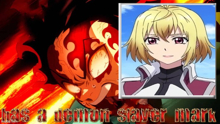 Agenlise has a demon slayer mark | image tagged in meme | made w/ Imgflip meme maker