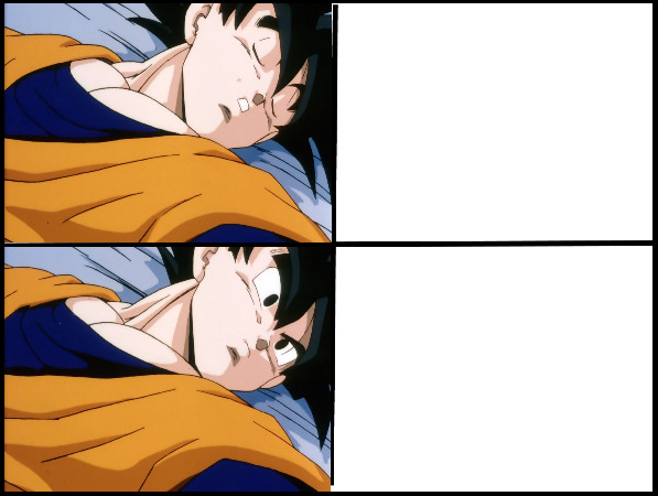 High Quality goku sleeps Blank Meme Template