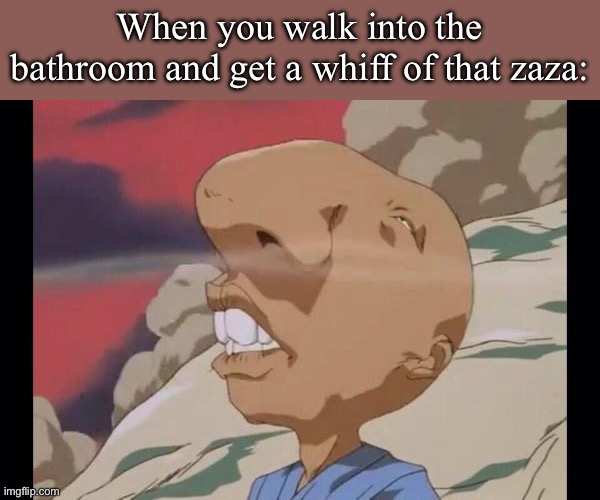 Smells like home | When you walk into the bathroom and get a whiff of that zaza: | image tagged in sniff | made w/ Imgflip meme maker