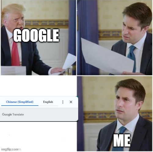 Donald Trump Interview | GOOGLE; ME | image tagged in donald trump interview | made w/ Imgflip meme maker