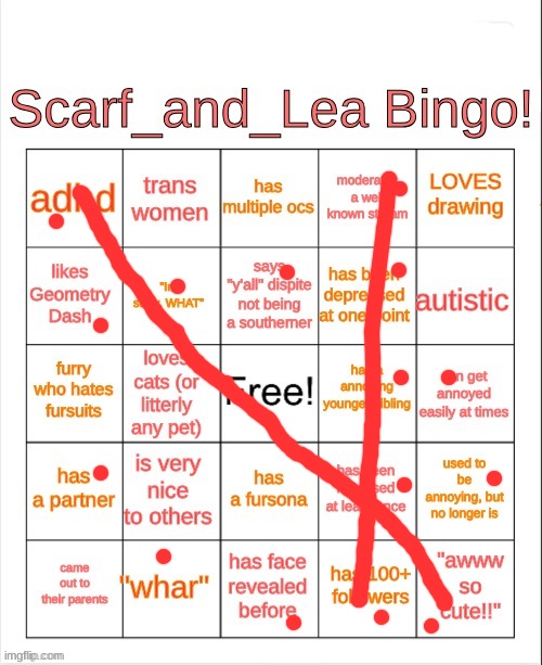double bingo | image tagged in scarf_and_lea bingo | made w/ Imgflip meme maker