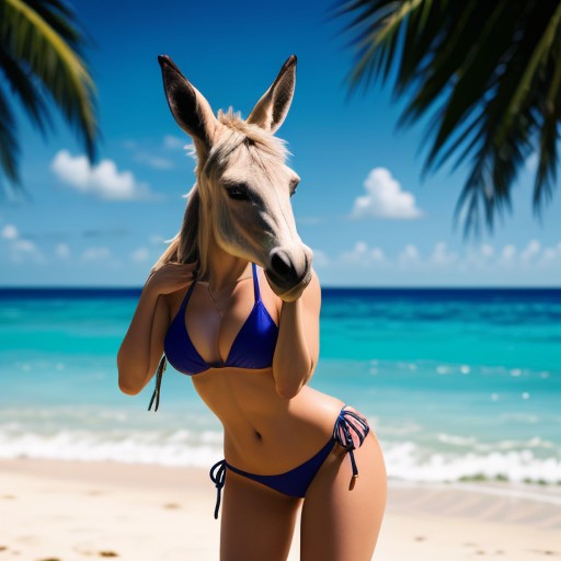 High Quality bikini donkey Blank Meme Template
