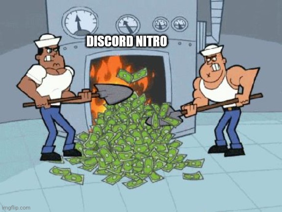 Burning Money | DISCORD NITRO | image tagged in burning money | made w/ Imgflip meme maker