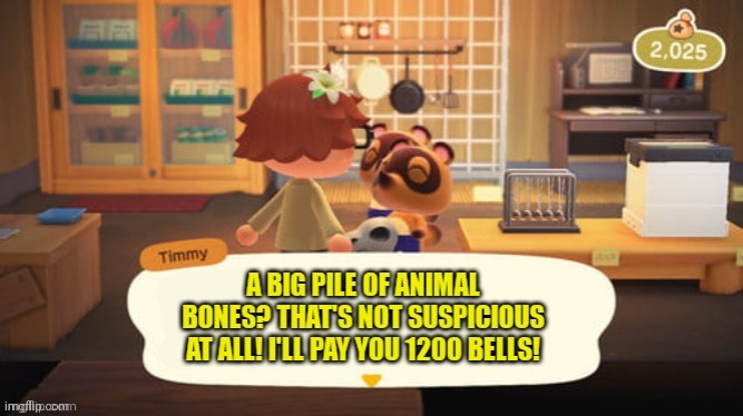 Timmy and Tommy lore | image tagged in animal crossing,timmy and tommy,fossils,more bells | made w/ Imgflip meme maker