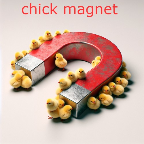 chick magnet | chick magnet | image tagged in chick magnet,kewlew | made w/ Imgflip meme maker