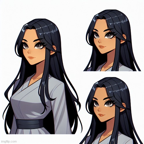 Ai anime woman Blank Meme Template