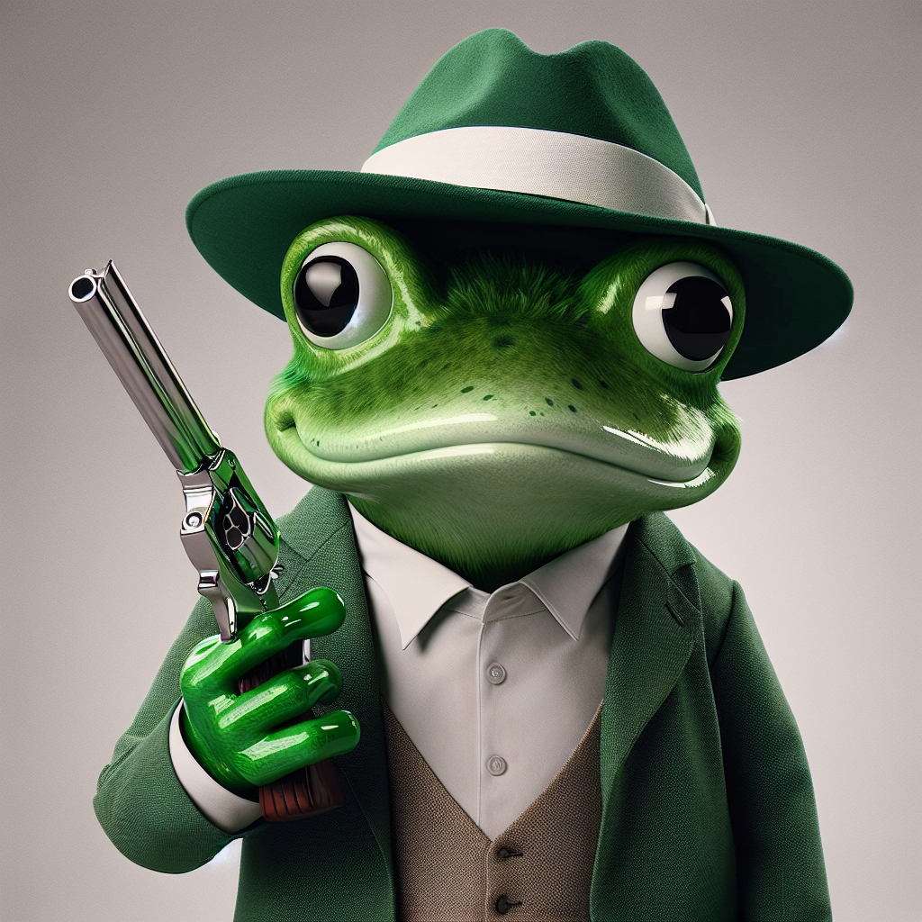 the frog pointing a gun at you Blank Meme Template