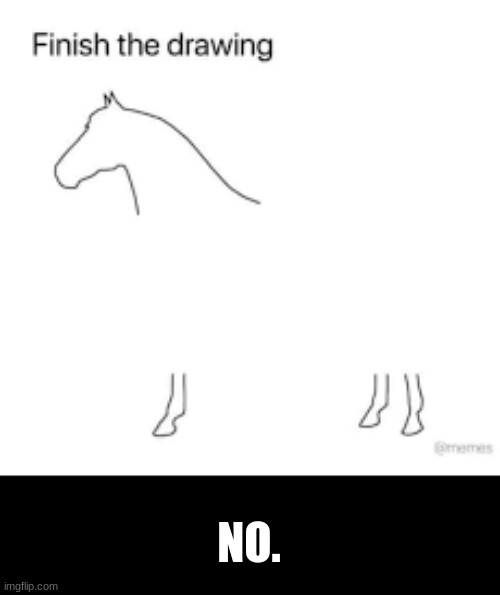 no. | NO. | image tagged in finish the drawing | made w/ Imgflip meme maker