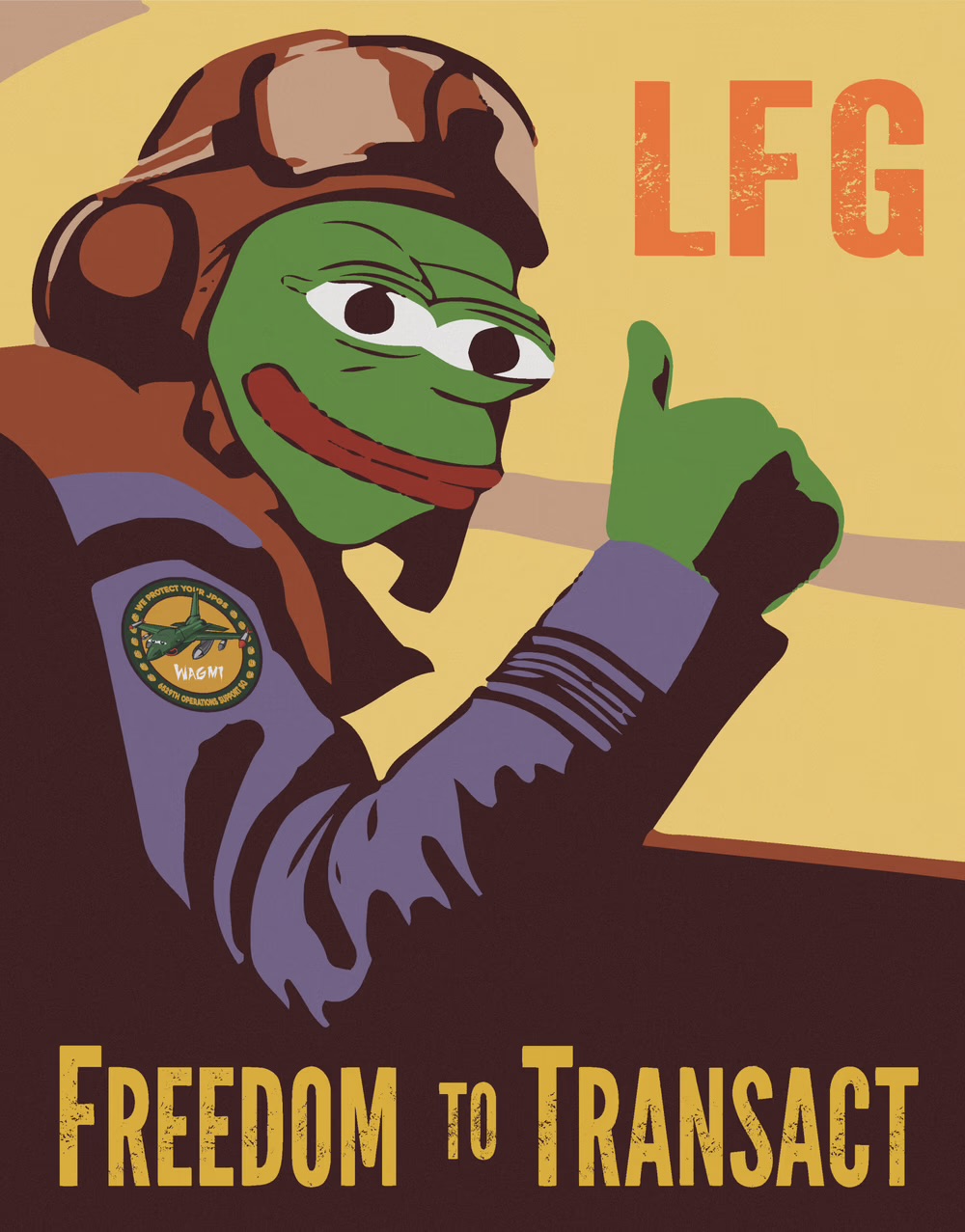 High Quality Sgt. Pepe Freedom to Transact Blank Meme Template
