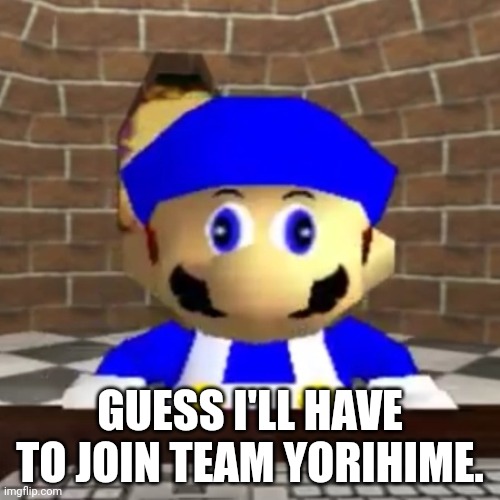 Smg4 joins Team Yorihime | GUESS I'LL HAVE TO JOIN TEAM YORIHIME. | image tagged in smg4 derp | made w/ Imgflip meme maker