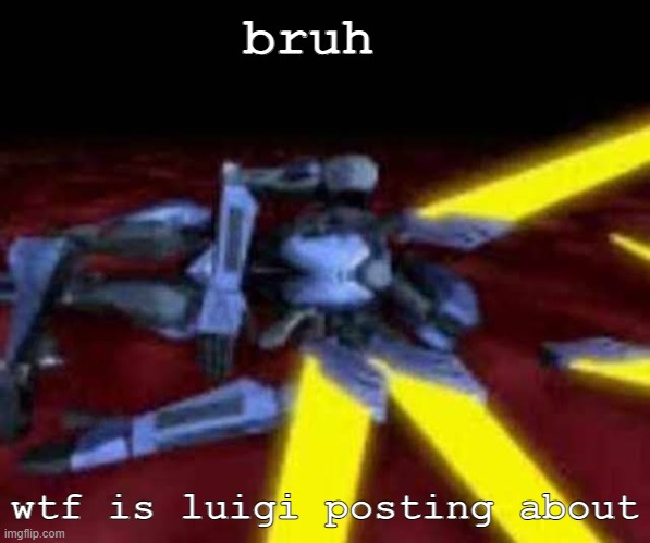 his end was now | bruh; wtf is luigi posting about | image tagged in his end was now | made w/ Imgflip meme maker