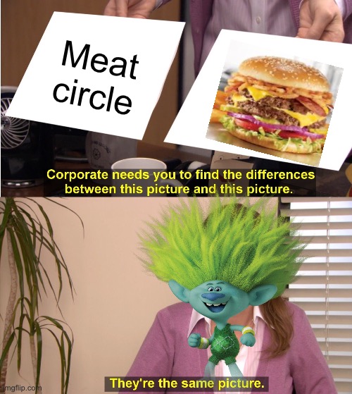 You understand if you’ve seen the movie | Meat circle | image tagged in memes,they're the same picture,clay,burger | made w/ Imgflip meme maker