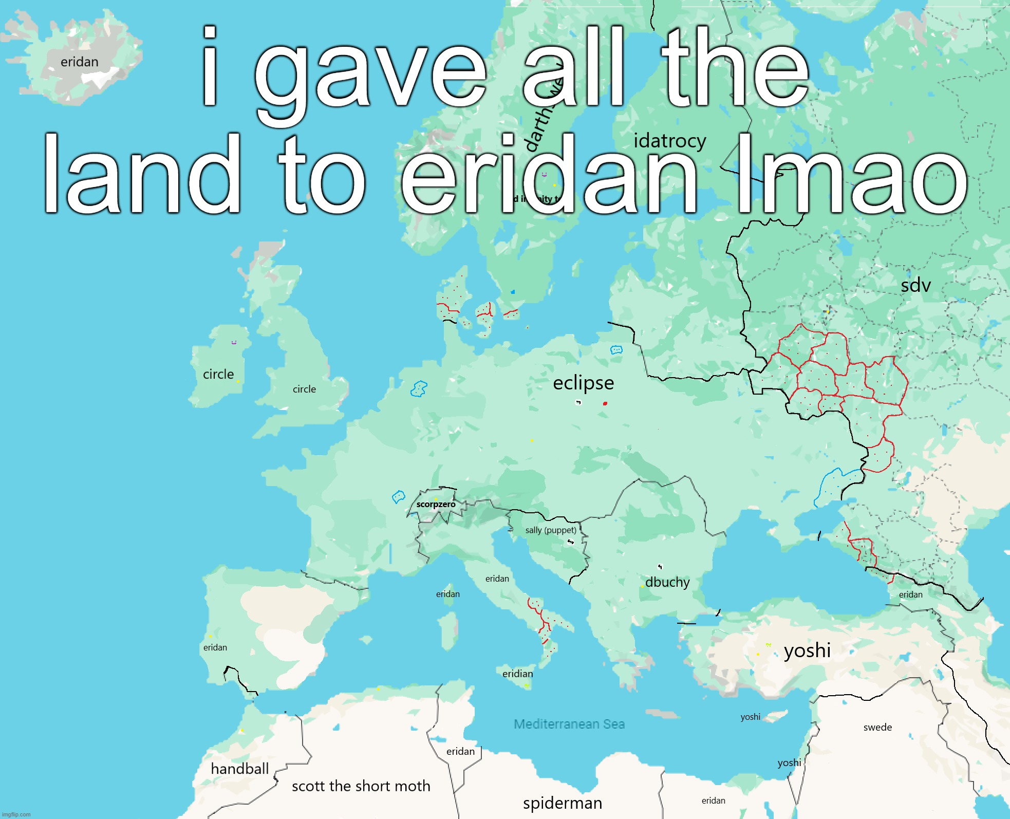 btw poland took over denmark | i gave all the land to eridan lmao | made w/ Imgflip meme maker