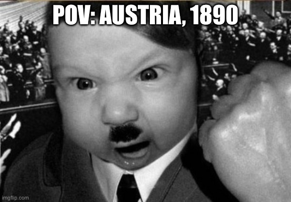 Only a year old | POV: AUSTRIA, 1890 | image tagged in baby hitler,baby,austria | made w/ Imgflip meme maker