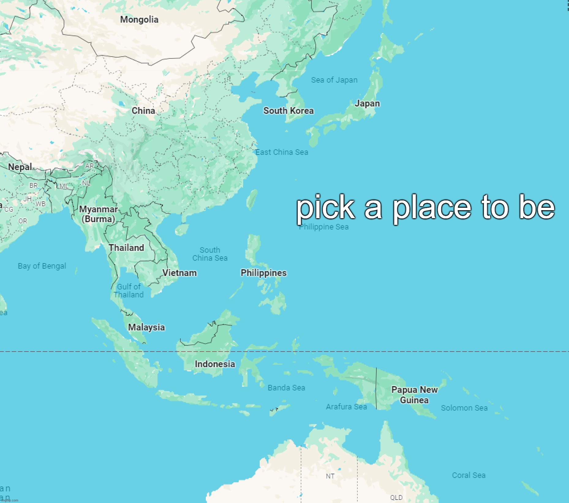 >:D | pick a place to be | made w/ Imgflip meme maker
