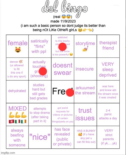 del bingo (real) | image tagged in del bingo real | made w/ Imgflip meme maker