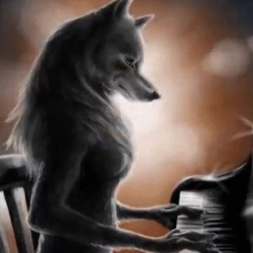 anthro wolf piano Blank Meme Template