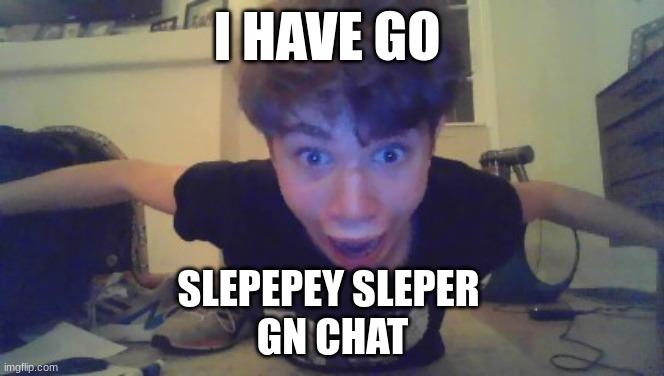 honestly wild temp | I HAVE GO; SLEPEPEY SLEPER 
GN CHAT | image tagged in riplor jumpscare | made w/ Imgflip meme maker