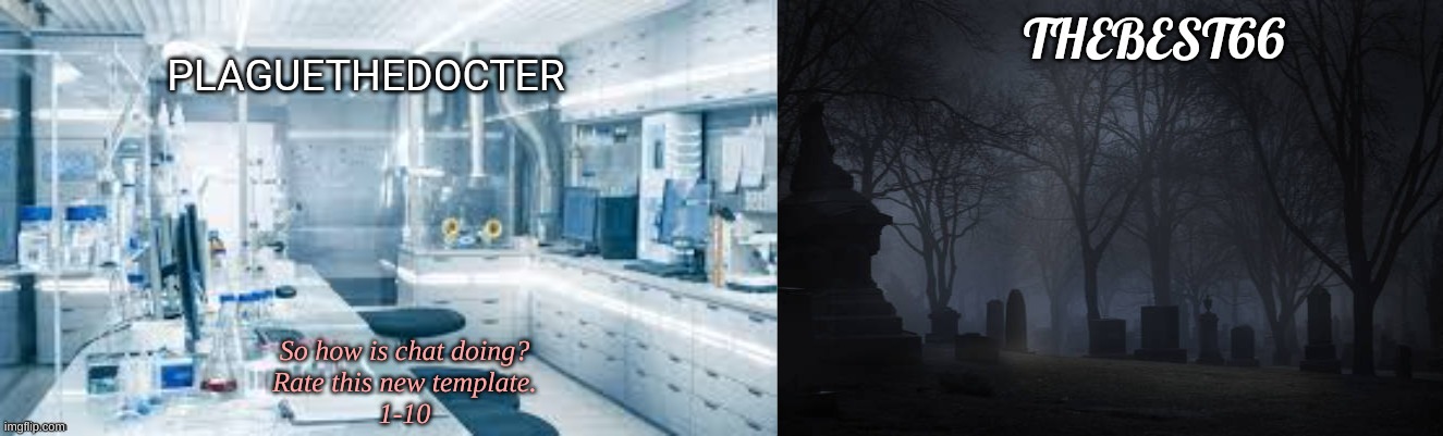 Plaguethedocter and Thebest66 | So how is chat doing?
Rate this new template.
1-10 | image tagged in plaguethedocter and thebest66 | made w/ Imgflip meme maker
