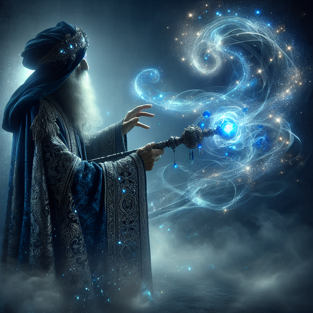 wizard casting an ethereal spell Blank Meme Template