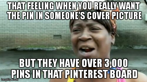 Ain't Nobody Got Time For That | THAT FEELING WHEN YOU REALLY WANT THE PIN IN SOMEONE'S COVER PICTURE BUT THEY HAVE OVER 3,000 PINS IN THAT PINTEREST BOARD | image tagged in memes,aint nobody got time for that | made w/ Imgflip meme maker