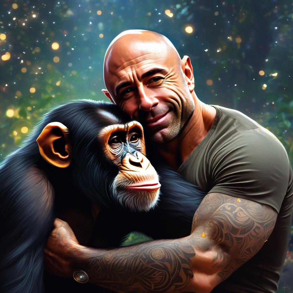 Joe rogan with a chimp Blank Meme Template