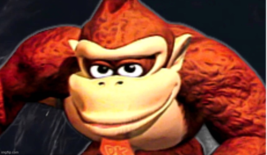 If -pkmn- wants Donkey Kong images, he's getting Donkey Kong images! | image tagged in donkey kong s seducing face | made w/ Imgflip meme maker