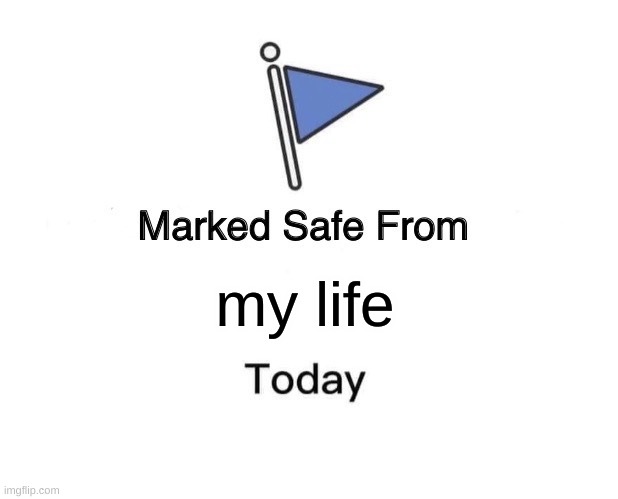 Marked Safe From Meme | my life | image tagged in memes,marked safe from | made w/ Imgflip meme maker