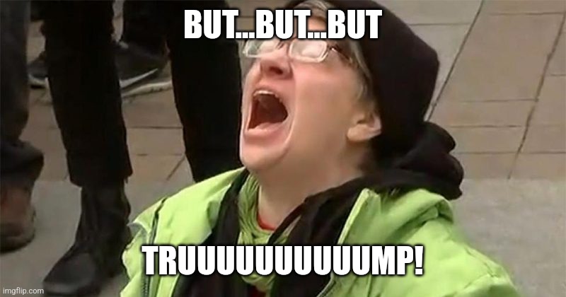 crying liberal | BUT...BUT...BUT TRUUUUUUUUUUMP! | image tagged in crying liberal | made w/ Imgflip meme maker