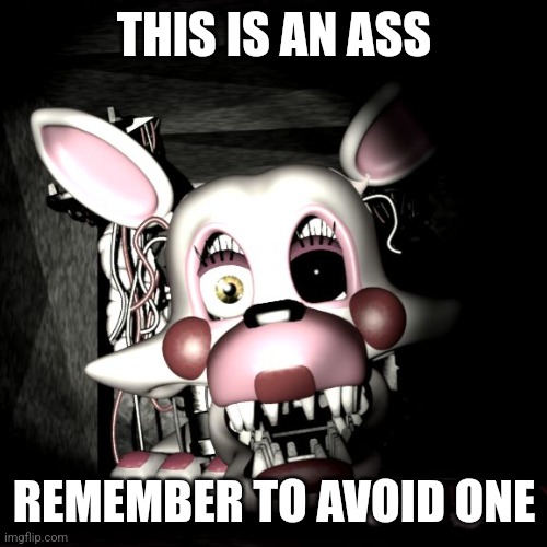 Stop the Mangle!! | THIS IS AN ASS; REMEMBER TO AVOID ONE | image tagged in stop the mangle | made w/ Imgflip meme maker