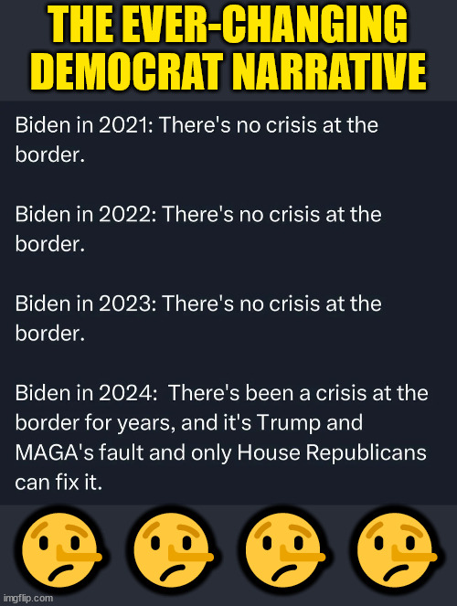 THE EVER-CHANGING DEMOCRAT NARRATIVE ???? | made w/ Imgflip meme maker
