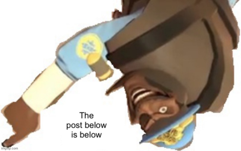 The post below is below | made w/ Imgflip meme maker