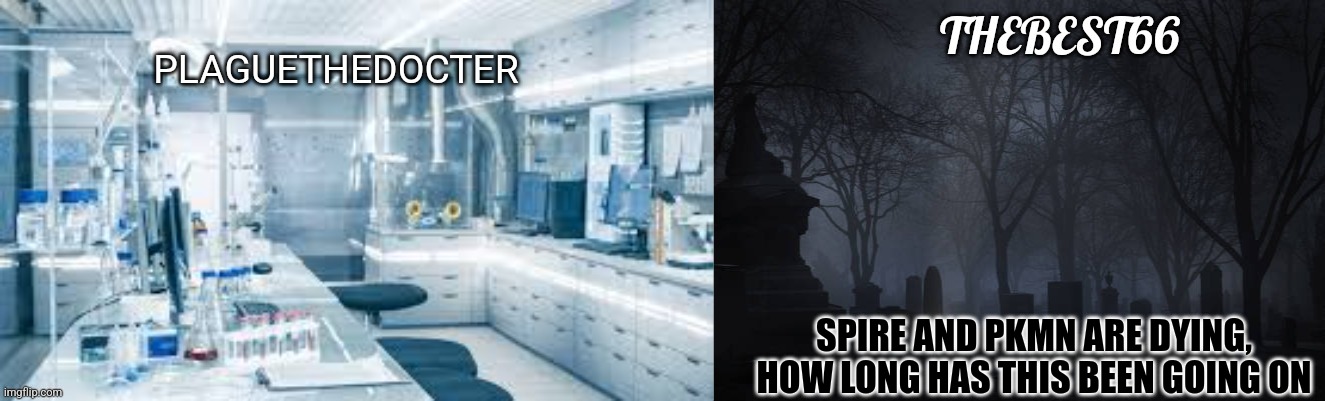 Plaguethedocter and Thebest66 | SPIRE AND PKMN ARE DYING, HOW LONG HAS THIS BEEN GOING ON | image tagged in plaguethedocter and thebest66 | made w/ Imgflip meme maker