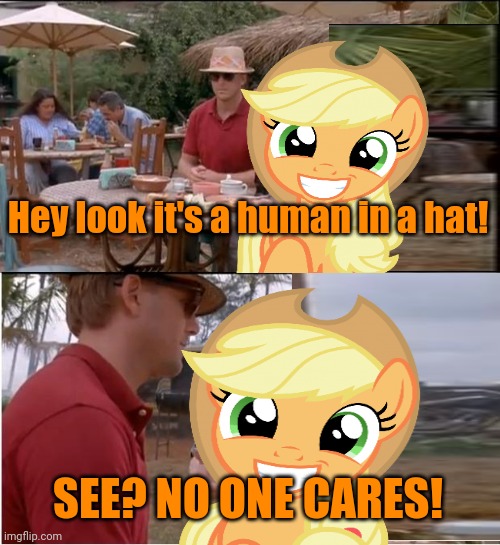 See Nobody Cares Meme | Hey look it's a human in a hat! SEE? NO ONE CARES! | image tagged in memes,see nobody cares | made w/ Imgflip meme maker