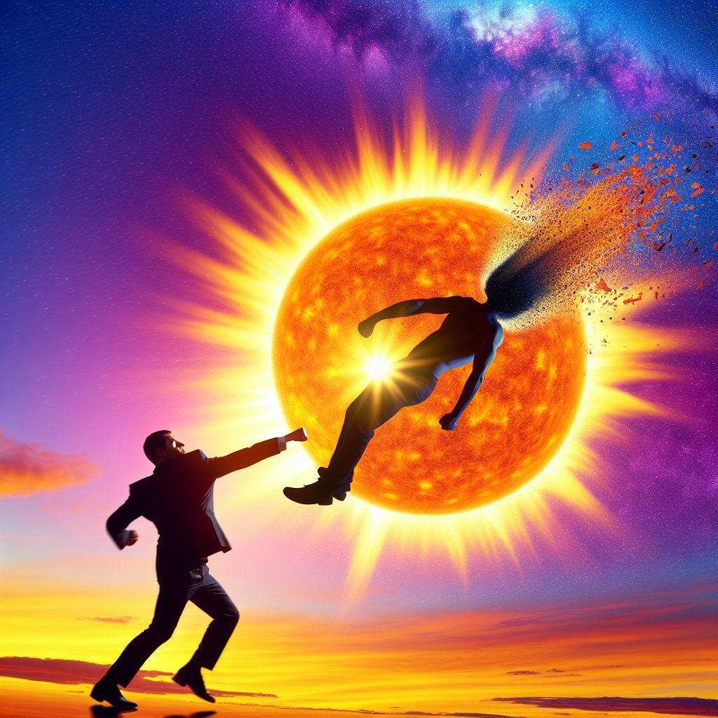 High Quality someone being punched into the sun Blank Meme Template