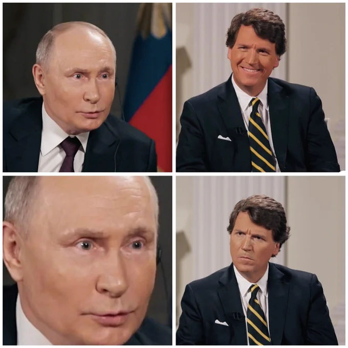 Putin Tucker Interview Blank Meme Template