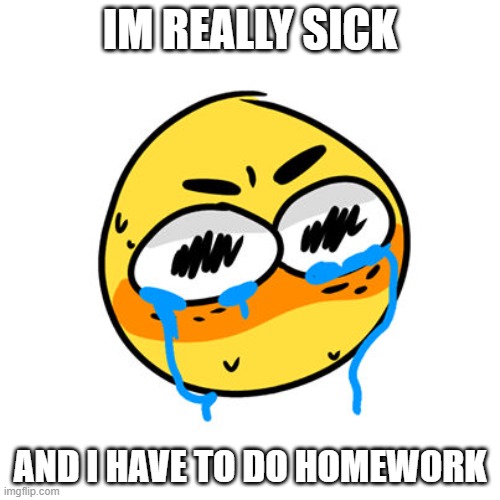 IM REALLY SICK; AND I HAVE TO DO HOMEWORK | made w/ Imgflip meme maker